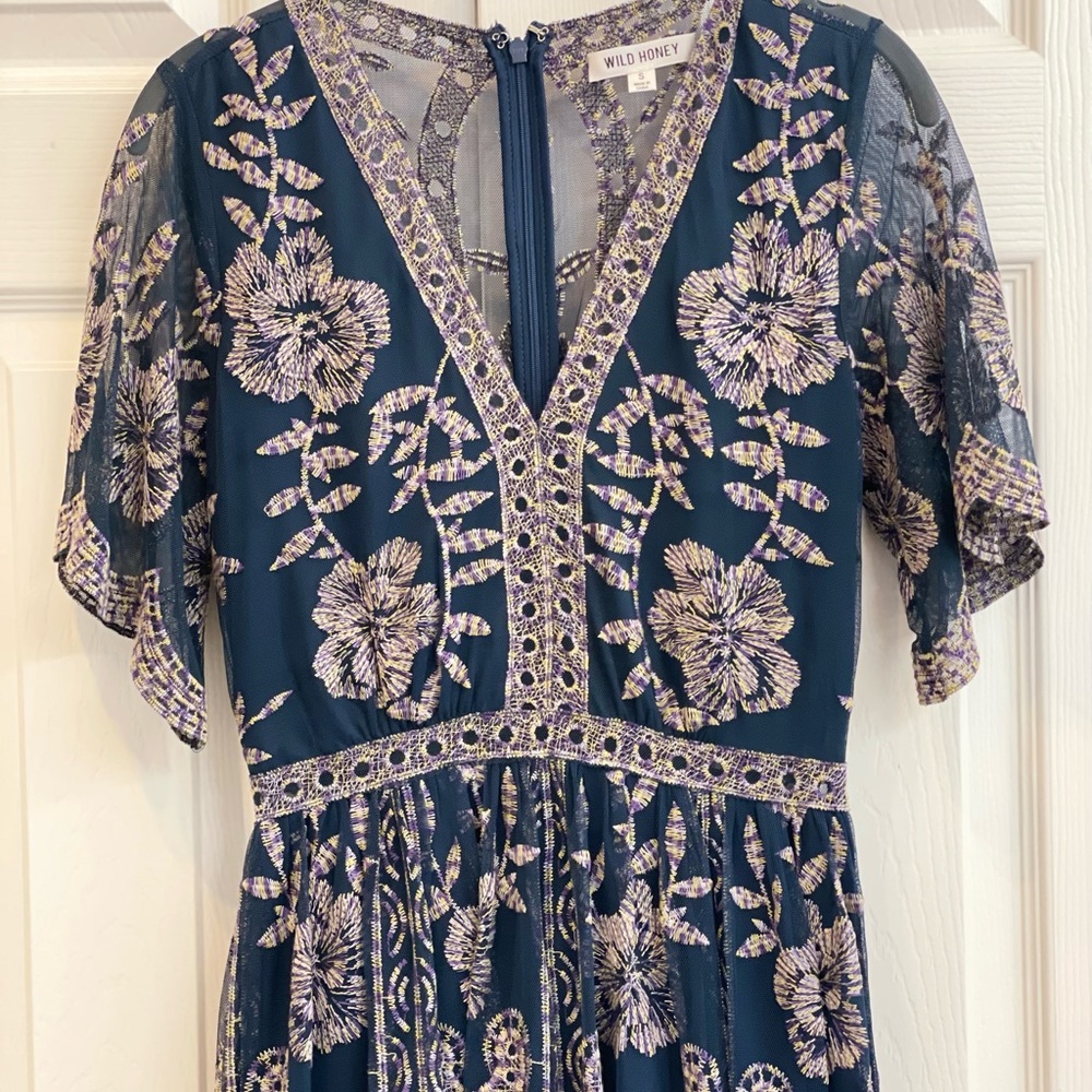 Wild Honey Lace Embroidered Maxi Dress
